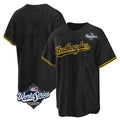 Choea LA.Dodgers Blank Player Black Gold Limited Home World Series Stitched Jerseys