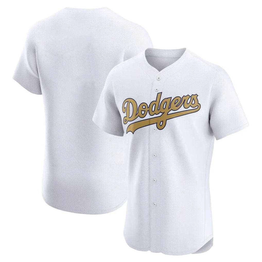 Choea LA.Dodgers Blank Player Gold Limited Elite Home Stitched Jerseys