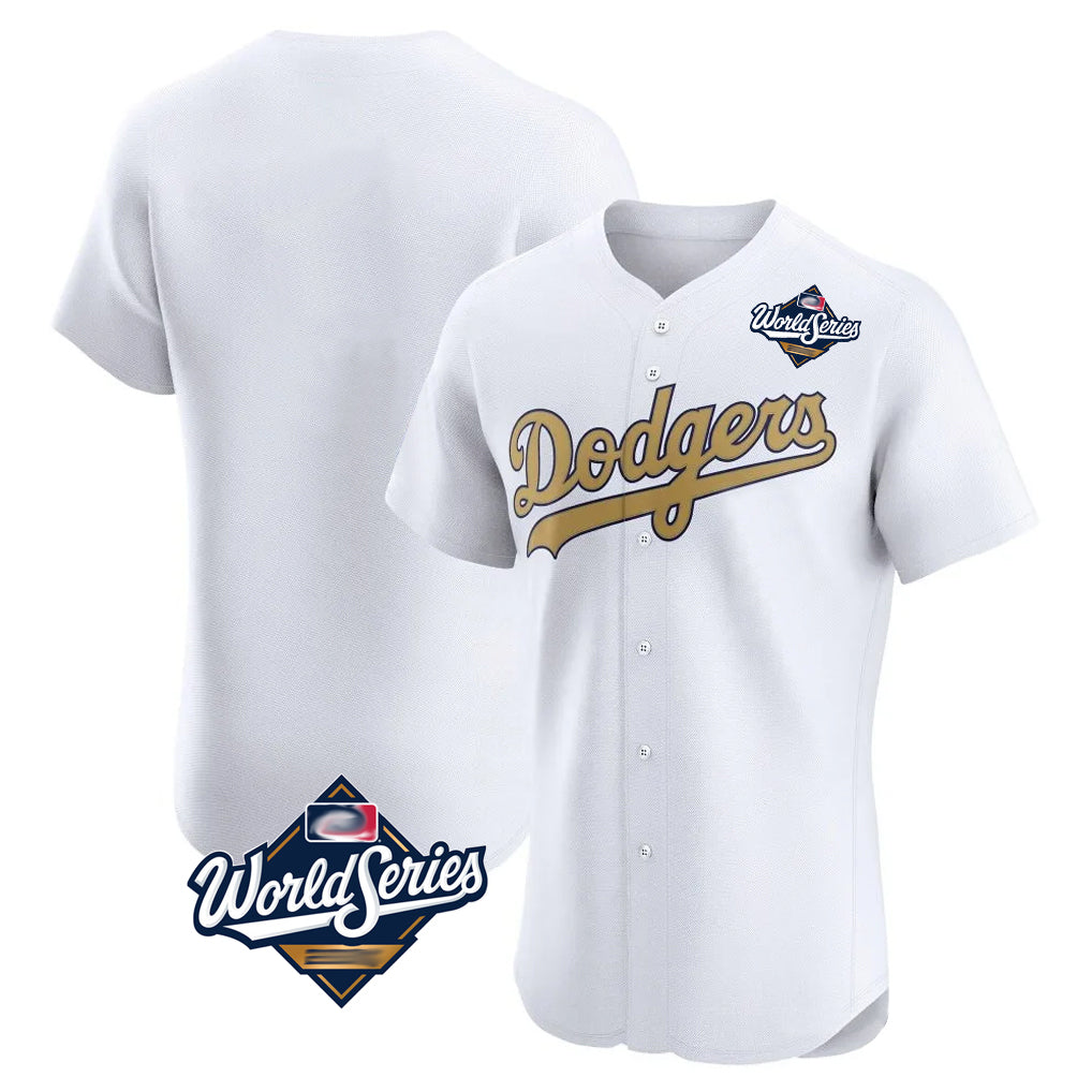 Choea LA.Dodgers Blank Player Gold Limited Elite Home World Series Stitched Jerseys