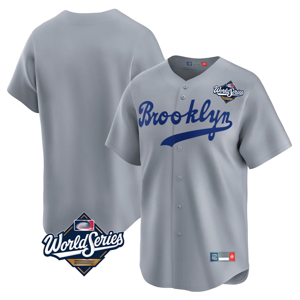 Choea LA.Dodgers Blank Player Gray Game Limited Home World Series Stitched Jerseys