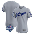 Choea LA.Dodgers Blank Player Gray Limited Elite Home World Series Meet Stitched Jerseys