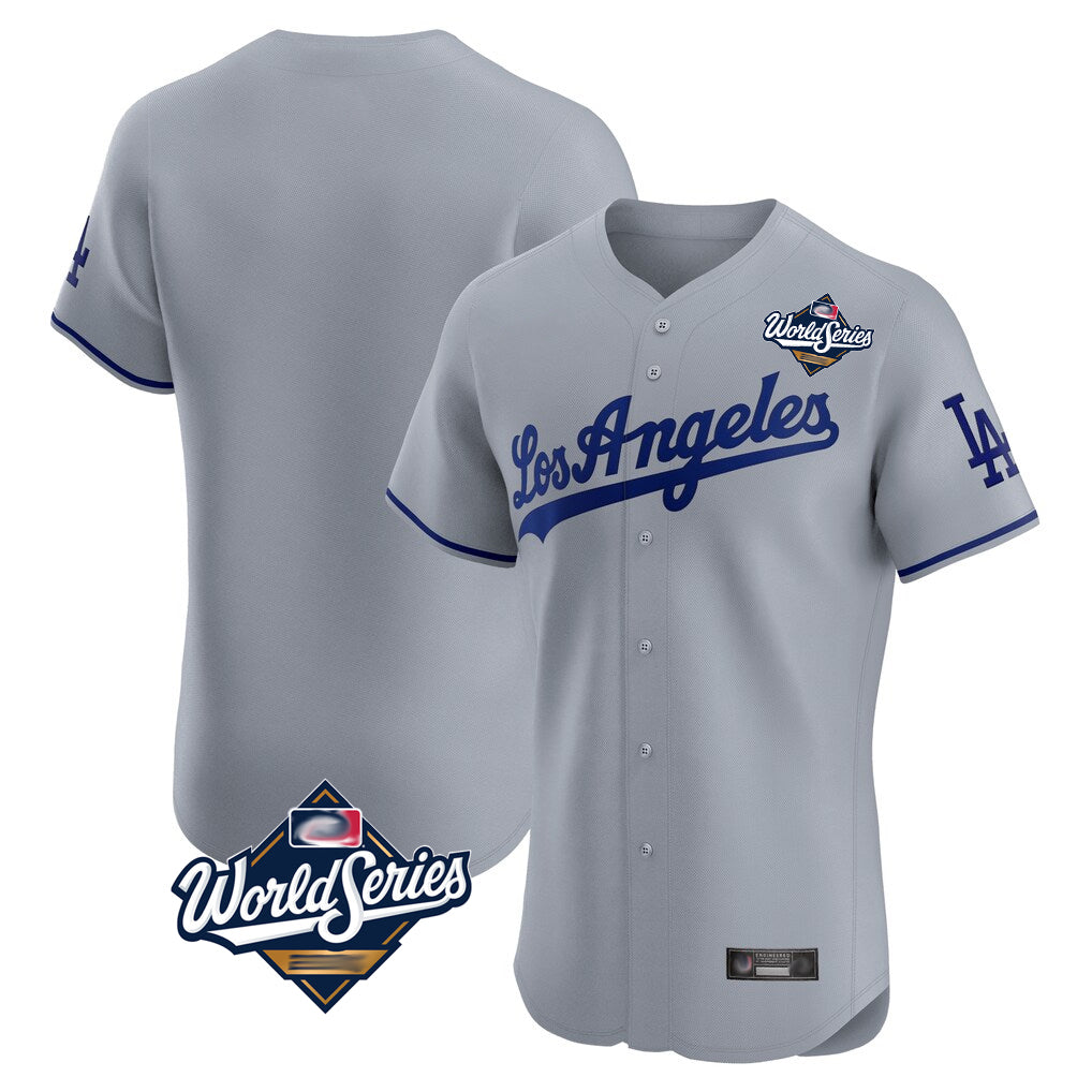 Choea LA.Dodgers Blank Player Gray Limited Elite Home World Series Stitched Jerseys