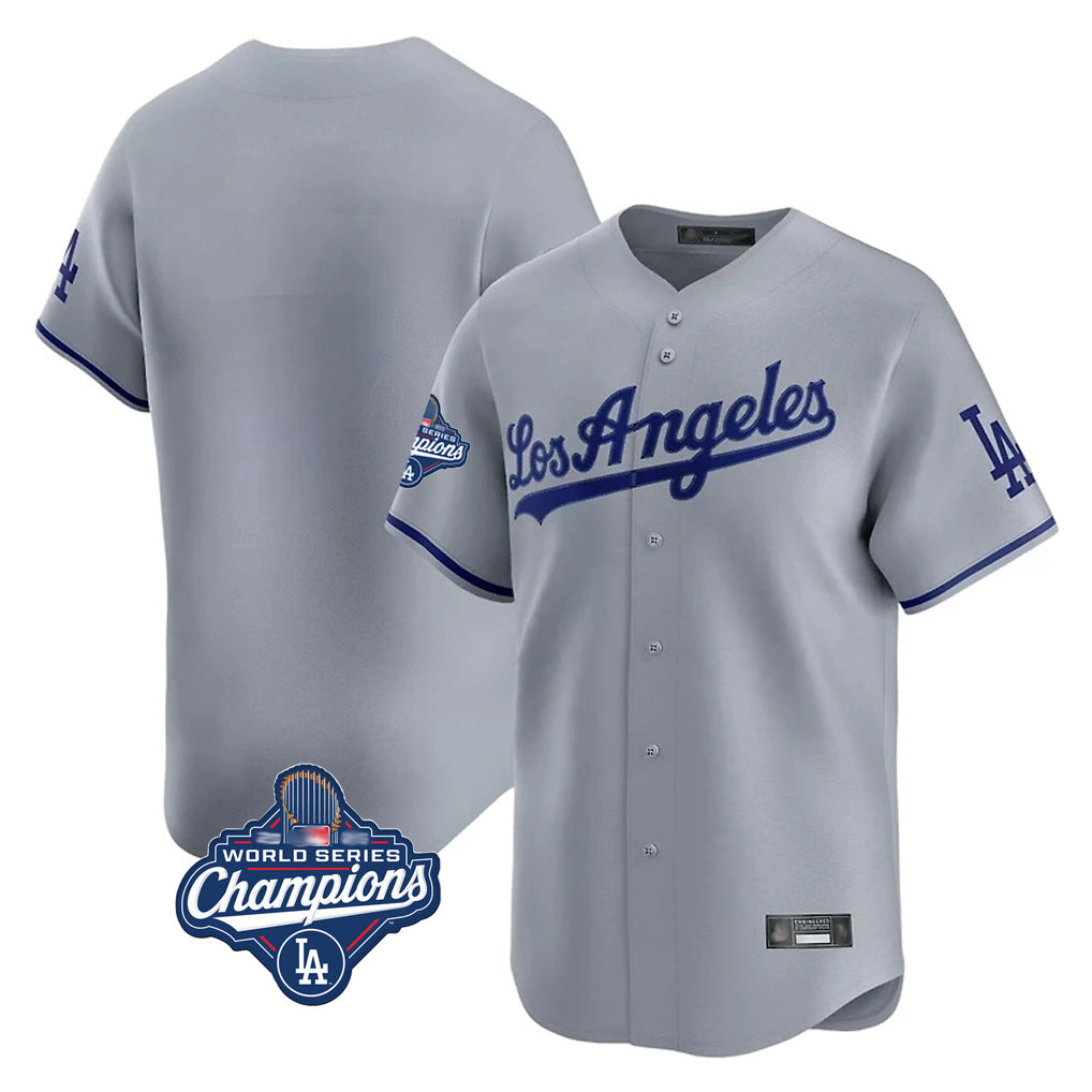 Choea LA.Dodgers Blank Player Gray Limited Game World Series Meet Stitched Jerseys