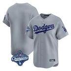 Choea LA.Dodgers Blank Player Gray Limited Home World Series Meet Stitched Jerseys