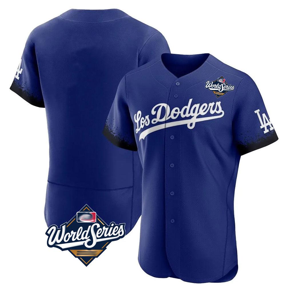 Choea LA.Dodgers Blank Player Royal City Connect Elite Home World Series Stitched Jerseys