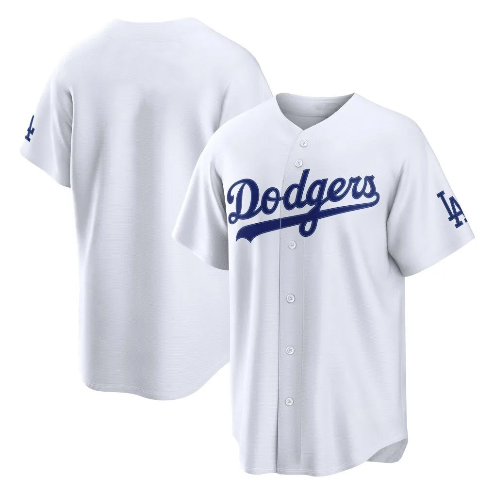 Choea LA.Dodgers Blank Player White Home Game Stitched Jerseys