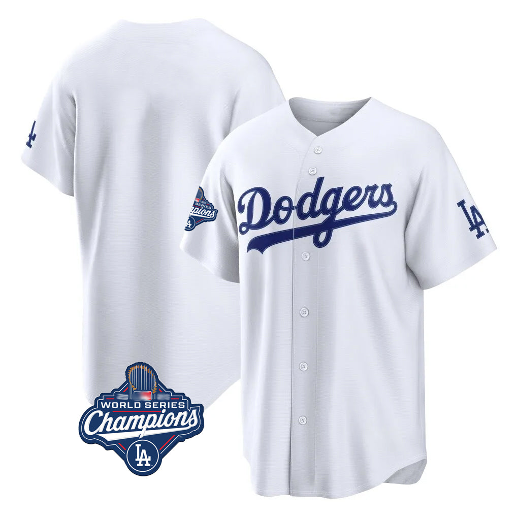 Choea LA.Dodgers Blank Player White Home Game World Series Meet Stitched Jerseys