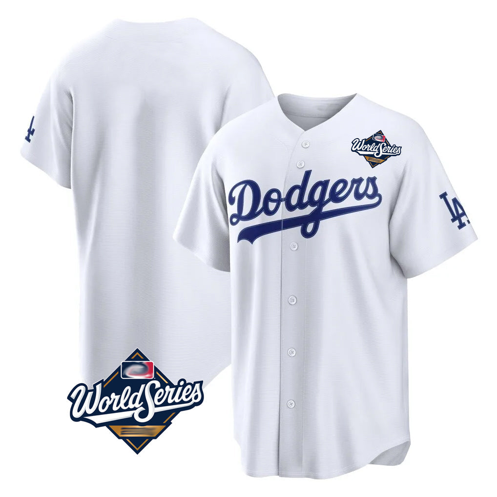 Choea LA.Dodgers Blank Player White Home Game World Series Stitched Jerseys