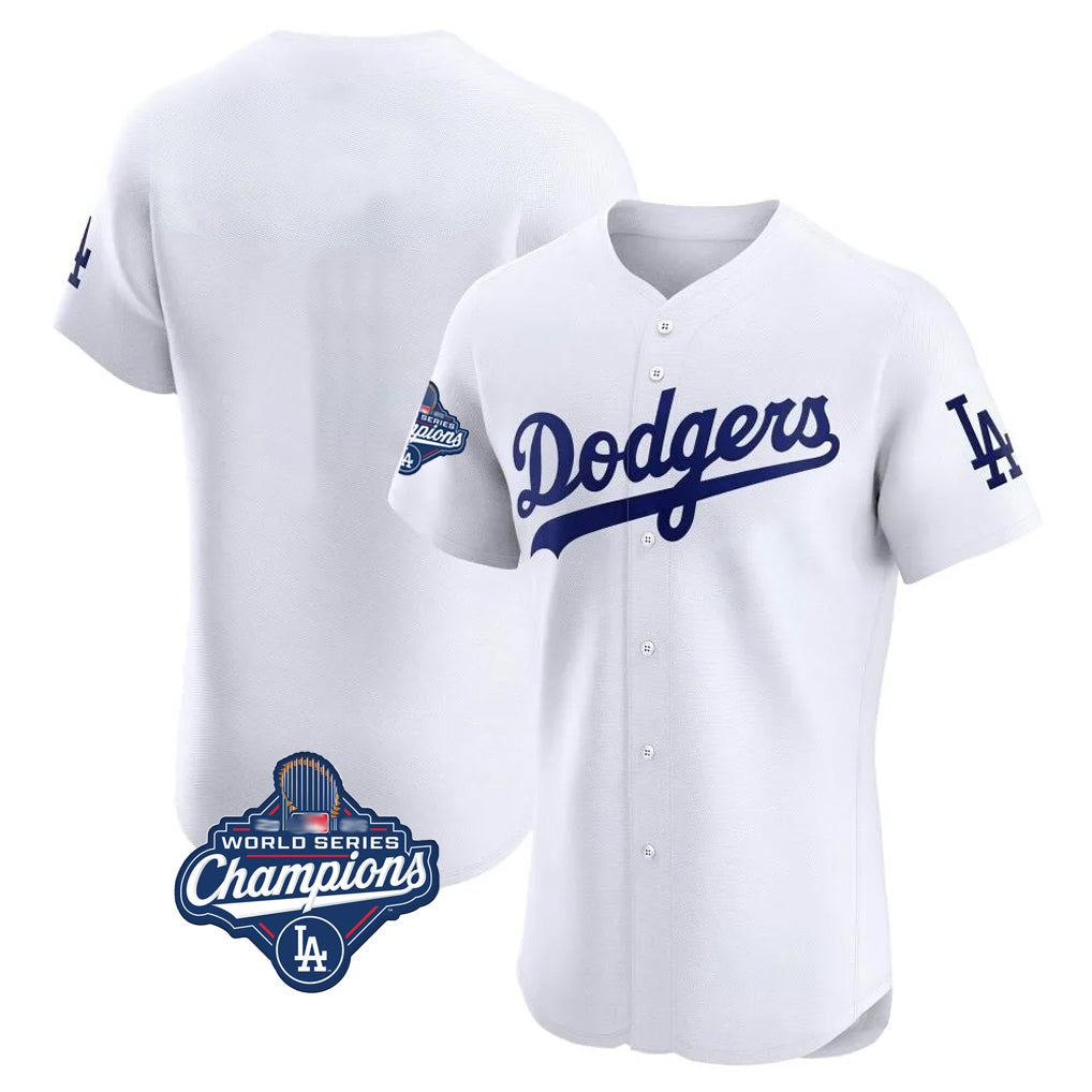Choea LA.Dodgers Blank Player White Limited Elite Home World Series Meet Stitched Jerseys