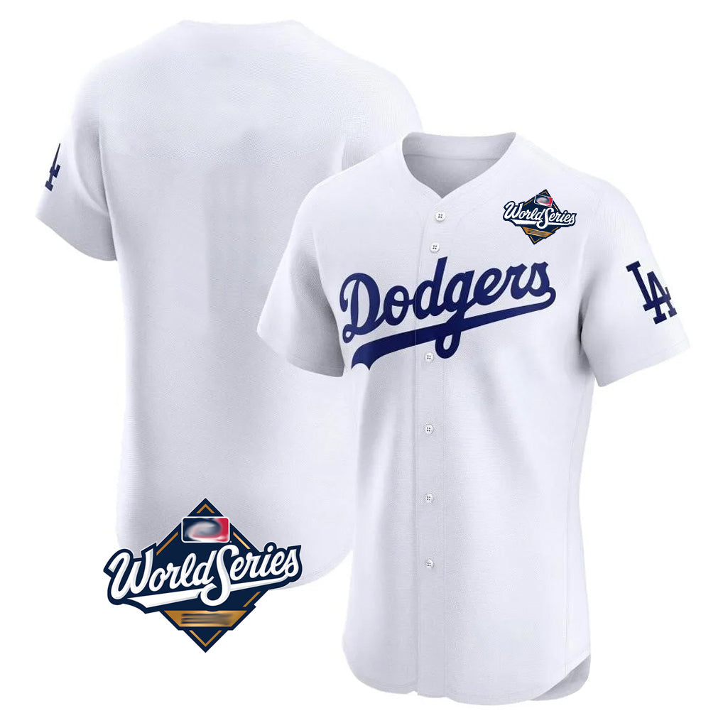Choea LA.Dodgers Blank Player White Limited Elite Home World Series Stitched Jerseys