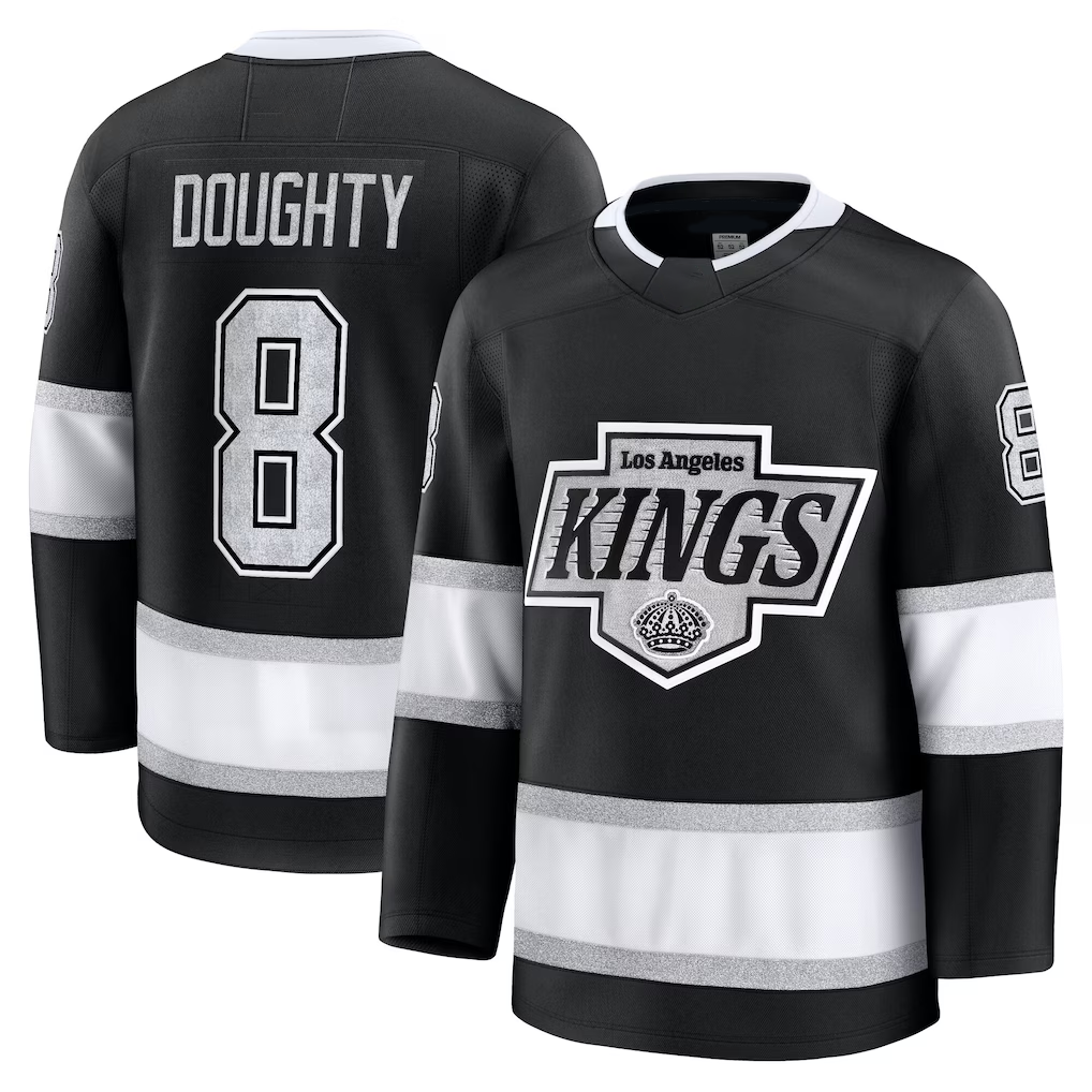 Choea LA.Kings #8 Drew Doughty Black Home Premium Jerseys