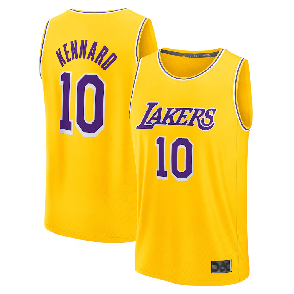 Choea LA.Lakers #10 Luke Kennard Gold Fast Break Replica Stitched Jerseys - Icon Edition