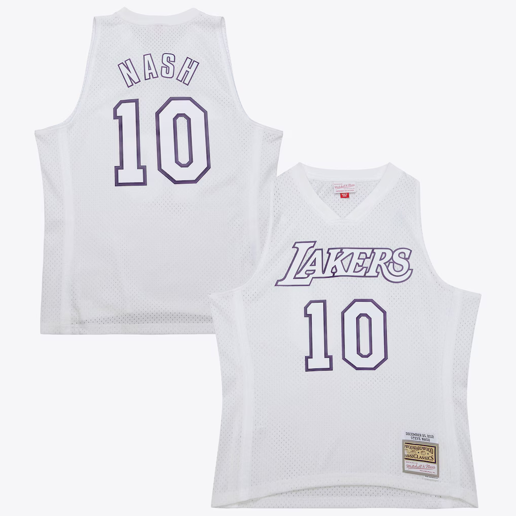 Choea LA.Lakers #10 Steve Nash White Mitchell & Ness 2012 Day Authentic Stitched Jerseys