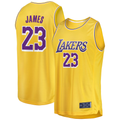 Choea LA.Lakers #23 LeBron James Gold Big & Tall Fast Break Player Stitched Jerseys - Icon Edition