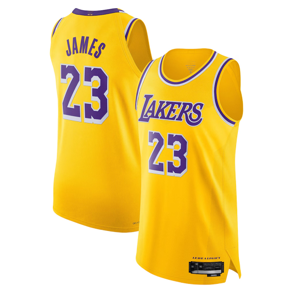 Choea LA.Lakers #23 LeBron James Gold Icon Edition - Icon Edition Stitched Jerseys