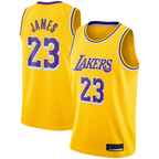 Choea LA.Lakers #23 LeBron James Gold Swingman Player Stitched Jerseyss - Icon Edition