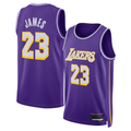 Choea LA.Lakers #23 LeBron James Purple Swingman Stitched Jerseys - Statement Edition