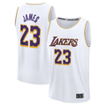 Choea LA.Lakers #23 LeBron James White Fast Break Replica Player Stitched Jerseys - Association Edition