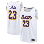 Choea LA.Lakers #23 LeBron James White Fast Break Replica Player Stitched Jerseys - Association Edition