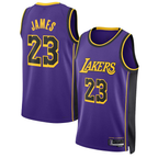 Choea LA.Lakers #23 Lebron James Statement Edition Swingman Stitched Jerseys