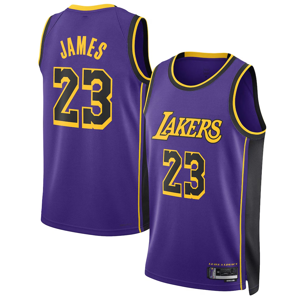 Choea LA.Lakers #23 Lebron James Statement Edition Swingman Stitched Jerseys
