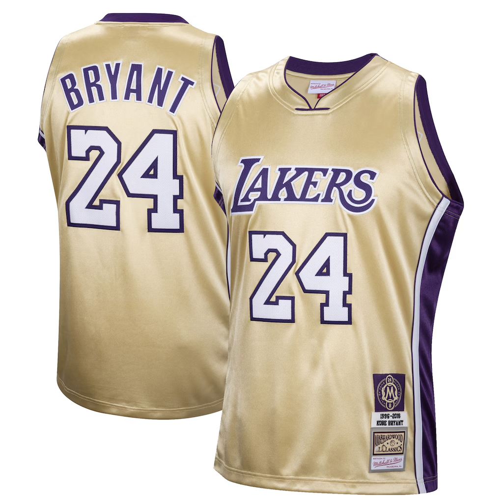Choea LA.Lakers #24 Kobe Bryant Mitchell & Ness Gold Hall of Fame Class of 2020 #24 Authentic Hardwood Classics Jerseys