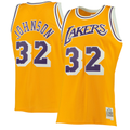 Choea LA.Lakers #32 Magic Johnson Mitchell & Ness Gold 1984-1985 Hardwood Classics Authentic Jerseys