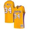 Choea LA.Lakers #34 Shaquille O'Neal Mitchell & Ness Gold Hardwood Classics Swingman Jerseys