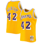 Choea LA.Lakers #42 James Worthy Mitchell & Ness Gold 1984-1985 Hardwood Classics Swingman Stitched Jerseys