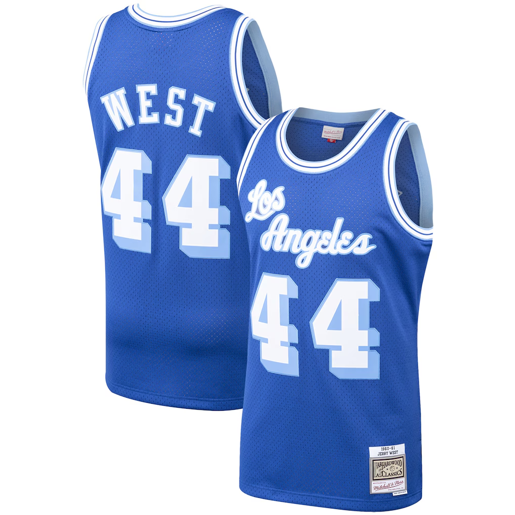 Choea LA.Lakers #44 Jerry West Mitchell & Ness Royal Hardwood Classics Swingman Stitched Jerseys