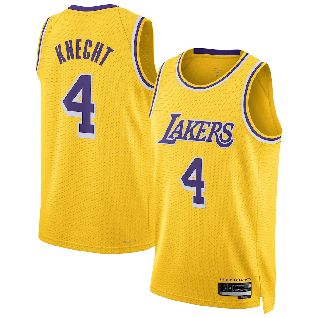 Choea LA.Lakers #4 Dalton Knecht Gold Swingman Stitched Jerseys