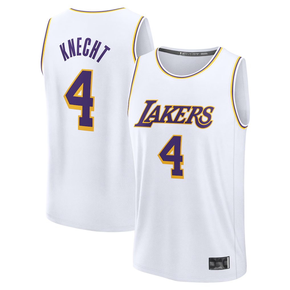 Choea LA.Lakers #4 Dalton Knecht White Fast Break Replica Player Stitched Jerseys - Association Edition