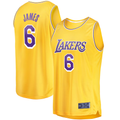 Choea LA.Lakers #6 LeBron James Gold 2021-2022 Fast Break Replica Stitched Jerseys - Icon Edition