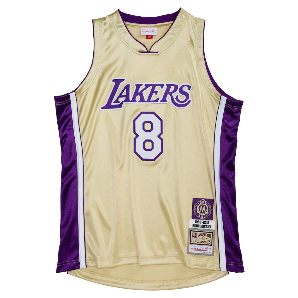 Choea LA.Lakers #8 Kobe Bryant Mitchell & Ness Gold Hall of Fame Class of 2020 #8 Authentic Stitched Jerseys