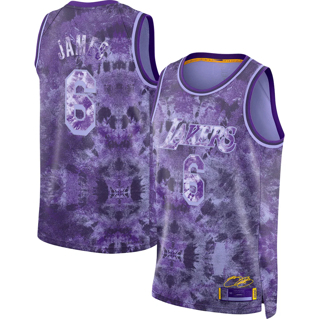 Choea LA.Lakers #8 LeBron James Purple Select Series Swingman Stitched Jerseys
