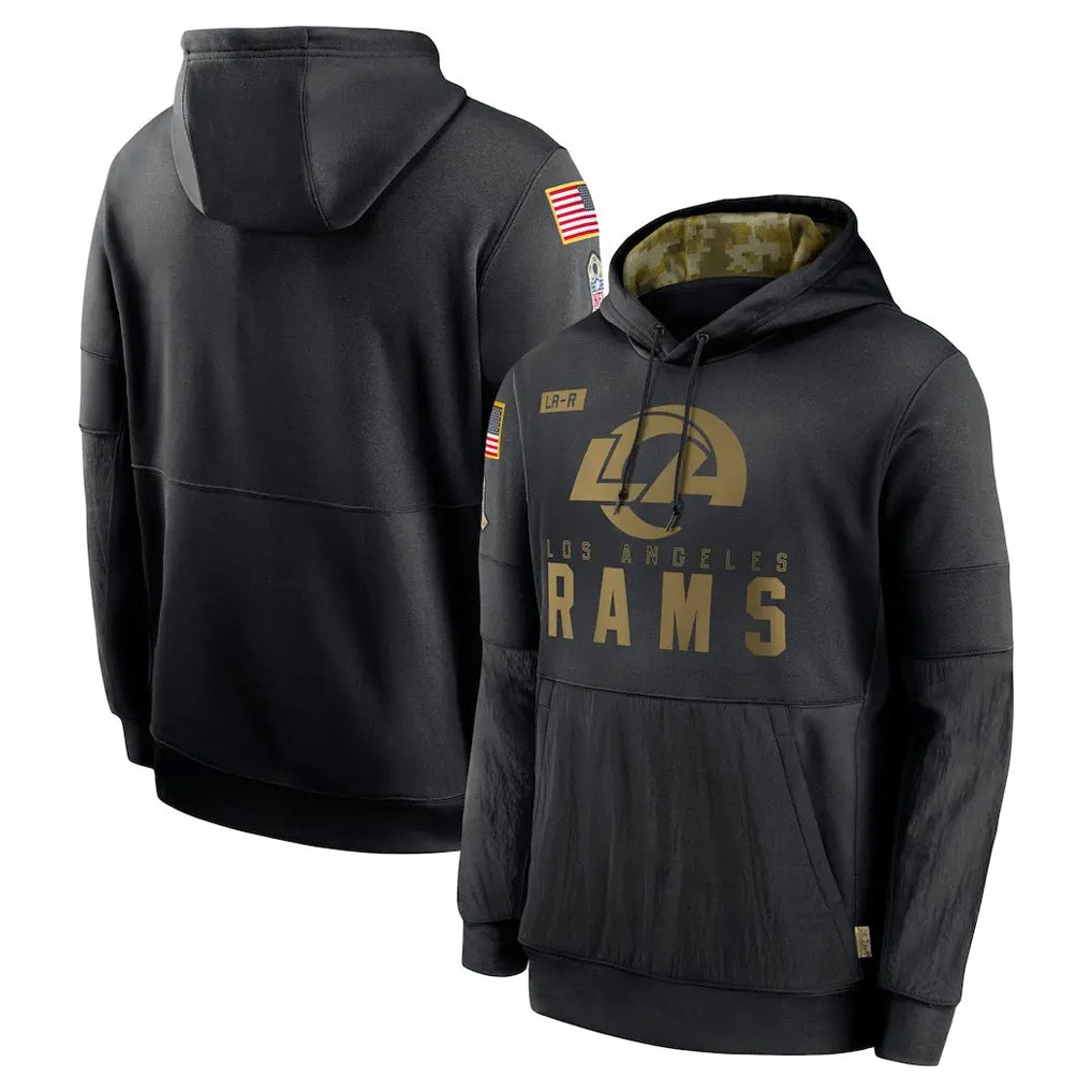 Choea LA.Rams Black Salute to Service Hoodies Limited Blank Player Game Stitched Jerseys