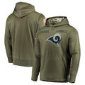 Choea LA.Rams Olive Salute to Service Pullover Hoodies Home Game Blank Player Stitched Jerseys