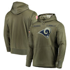 Choea LA.Rams Olive Salute to Service Pullover Hoodies Home Game Blank Player Stitched Jerseys