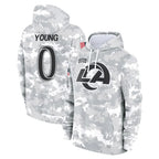 Choea LA.Rams #0 Byron Young Player Arctic Camo Salute to Service Hoodies Limited Game Stitched Jerseys