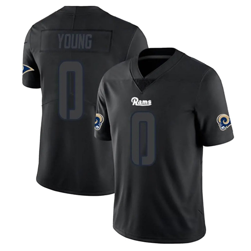 Choea LA.Rams #0 Byron Young Player Black Impact Limited Home Game Stitched Jerseys