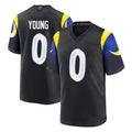 Choea LA.Rams #0 Byron Young Player Black Midnight Rivalries Collection Home Game Stitched Jerseys