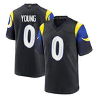 Choea LA.Rams #0 Byron Young Player Black Midnight Rivalries Collection Home Game Stitched Jerseys