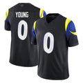 Choea LA.Rams #0 Byron Young Player Black Midnight Rivalries Collection Limited Home Game Stitched Jerseys