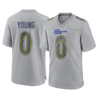 Choea LA.Rams #0 Byron Young Player Gray Atmosphere Fashion Home Game Stitched Jerseys