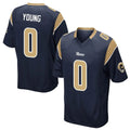 Choea LA.Rams #0 Byron Young Player Navy Home Game Stitched Jerseys
