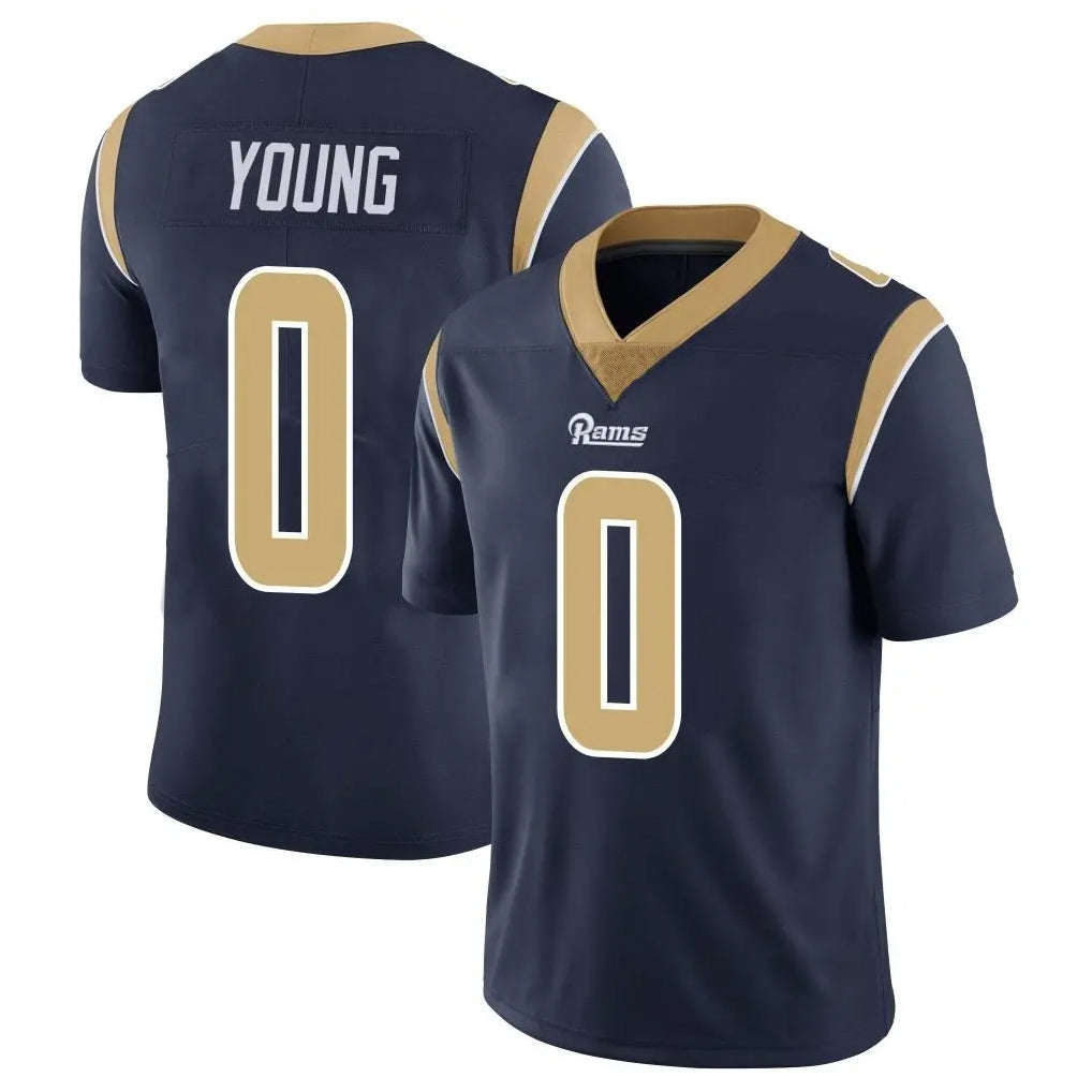 Choea LA.Rams #0 Byron Young Player Navy Limited Vapor Untouchable Home Game Stitched Jerseys