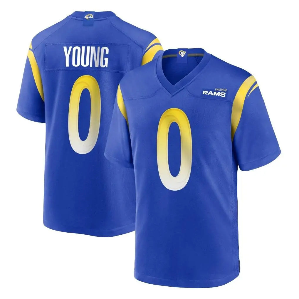 Choea LA.Rams #0 Byron Young Player Royal Home Game Stitched Jerseys