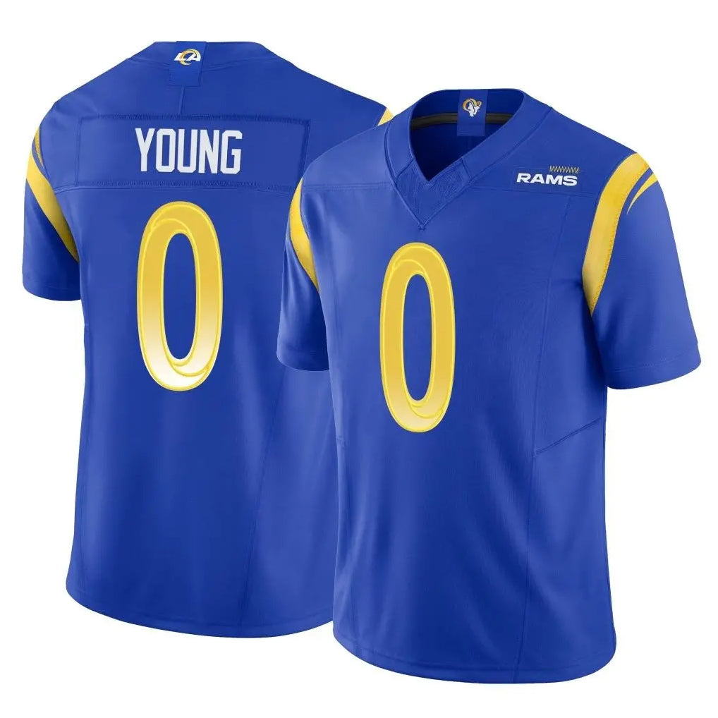 Choea LA.Rams #0 Byron Young Player Royal Limited Vapor F.U.S.E. Home Game Stitched Jerseys