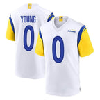 Choea LA.Rams #0 Byron Young Player White Home Game Stitched Jerseys