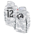 Choea LA.Rams #12 Puka Nacua Player Arctic Camo Salute to Service Hoodies Limited Game Stitched Jerseys